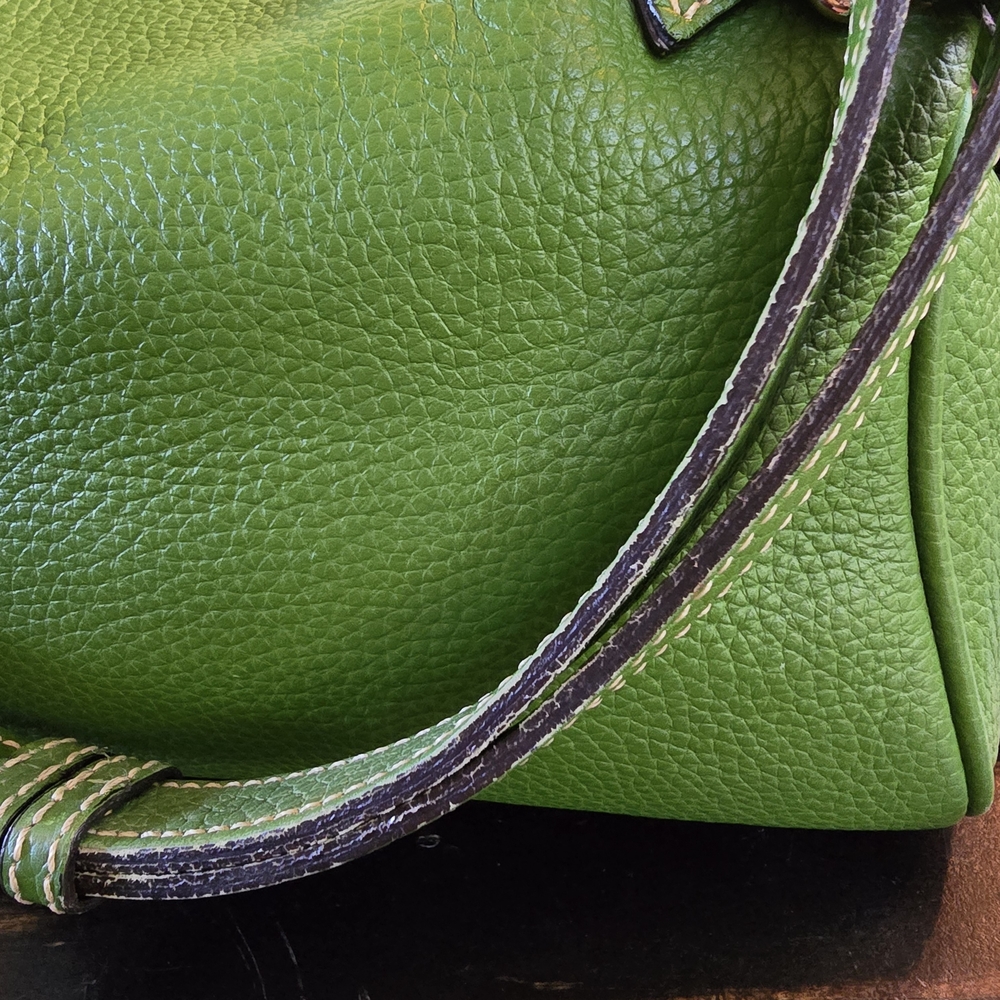 Dooney & Bourke Lime/Grass Green Pebbled Leather Small Satchel Shoulder Bag - Picture 13 of 17